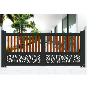Portão de alumínio para cercas de alumínio, portão de grade para casa, design moderno e qualidade garantida