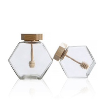Bouteille de stockage en verre avec couvercle en métal, bouteille de stockage alimentaire, pot de miel en verre, vente en gros, 100ml, 200ml