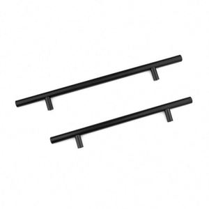 Black Stainless Steel T-<b>Bar</b> Handle <b>for</b> Kitchen Cupboard Furniture Cabinet Hardware <b>Pull</b> <b>for</b> Wardrobe Drawer Dresser in Bedroom - Product Image 1