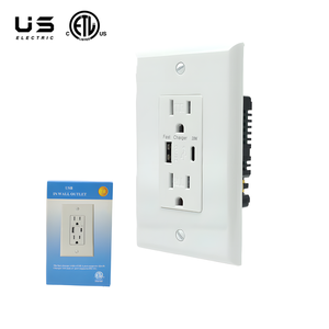 เต้าเสียบชาร์จเร็วชนิด C & ชนิด A USB ที่ชาร์จเร็ว20W 15 AMP 125V เต้ารับ TR พร้อมแผ่นปิด - Product Image 2