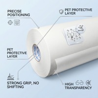 Papel de Transferencia Termoadhesivo para Pedrería, Papel de Posicionamiento para Prendas de Vestir, Rollo de Película de Transferencia de Patrones de Pedrería de 42 cm, Venta al por Mayor
