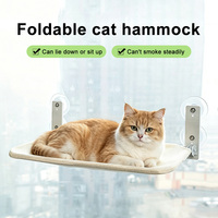 Hamac pour chat pliable avec cadre métallique, OEM ODM, 4 grandes ventouses de 85 mm, respirant, lavable, pour chats de grande taille et chatons