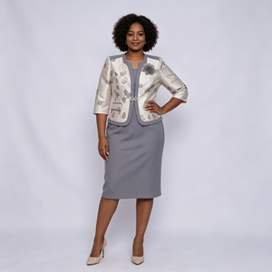 Veste en lin sur mesure pour femme, tailleur formel d'église, tenue grande taille pour femme, vente en gros d'usine - Product Image 5
