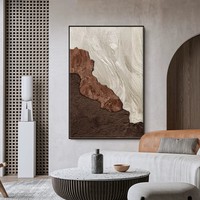 Tableau sur toile Wabi Sabi avec cadre en bois texturé, peinture murale abstraite florale minimaliste italienne, pour entrée, fond de canapé, salon