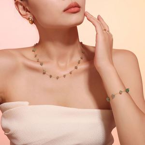 Conjuntos de Joyería de Moda Boho Chic para Mujer, Acero Inoxidable, Chapado en Oro, Piedra Natural, Collar Geométrico, Pulsera, Tendencia - Product Image 6