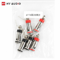HY AUDIO Bornes de liaison en cuivre pur Telurium couleur argent, borniers pour haut-parleur de graves, accessoires pour haut-parleurs, connecteurs électriques