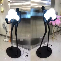 Lampadaire LED Nordique Contemporain, Sculpture Minimaliste Moderne en Résine pour Hôtel, Salon, Décoration, Éclairage d'Angle