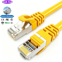 Kabel Ethernet Cat5e FTP 28AWG OFC 100Mbps 100MHz RJ45 Kabel Patch Cat 5e untuk Ruang IDC