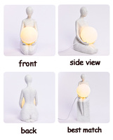 Lampe de Table Moderne Femme Figurine Minimaliste Sculpture Résine Abstraite Dame Décoration Bureau Artisanat Lumière Décor Maison