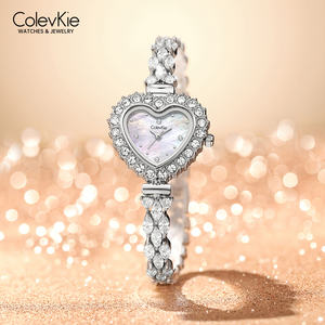 Montre pour femme ColevKie avec logo personnalisé, forme <span class=keywords><strong>de</strong></span> cœur, luxe, étanche, quartz, bracelet, OEM, simple, antique, élégante, montre pour femme - Product Image 1