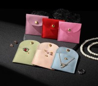 Pochette à bijoux personnalisée en velours, en microfibre suédée, avec logo, sac cadeau pour mariage, mini pochette de rangement pour bijoux de voyage