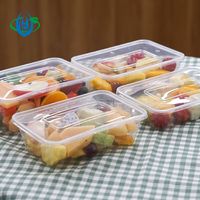 Boîte alimentaire en plastique transparent jetable en matériaux recyclés en gros