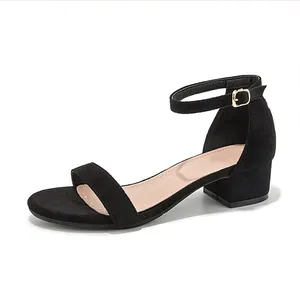 Spring summer cheapest product simple solid fashionable buckle strap women low heel shoes