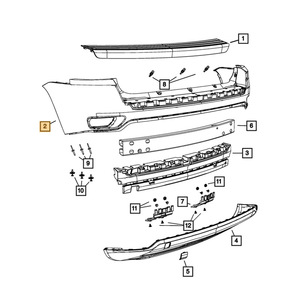 Parachoques Trasero Superior Thzy 68109898AC para Jeep Compass Mk 2011-2017 con Transmisión Automática - Product Image 4