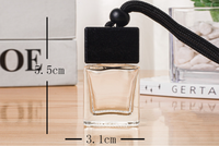 Bouteille de parfum de voiture transparente suspendue de 10ml diffuseur d'huile essentielle bouteille en verre bouteille de désodorisant de voiture avec couvercle en bois noir