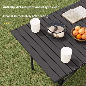 Ensemble <span class=keywords><strong>table</strong></span> et chaises de camping en bambou - Équipement de pique-nique pliable et portable pour l'extérieur, fabriqué en Chine, avec emballage postal inclus - Product Image 2