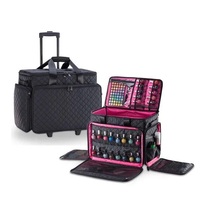 Mallette professionnelle de maquillage, matelassée sur mesure, souple, à roulettes, pour artiste professionnel