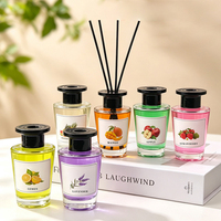 Diffuseur de parfum d'ambiance 100 ml, personnalisable, longue durée, aux senteurs fruitées et florales, avec bâtonnets en rotin et huiles essentielles