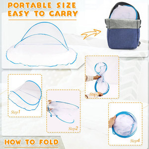 Tienda de mosquitera de poliéster plegable portátil para el verano para ropa de cama Camping Viajar Patio Uso para bebés y niños - Product Image 4