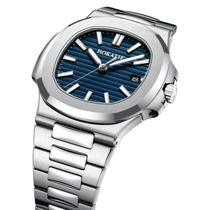 Montre mécanique automatique classique vintage pour homme en acier inoxydable, sportive, résistante à l'eau 5 ATM, avec aiguilles lumineuses, pour affaires - Product Image 4