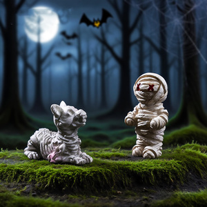 Mini artesanía <span class=keywords><strong>de</strong></span> resina para Halloween, cabezas <span class=keywords><strong>de</strong></span> Calavera, Cuervo, momia, decoración del hogar, miniaturas, figuritas <span class=keywords><strong>de</strong></span> <span class=keywords><strong>casa</strong></span> <span class=keywords><strong>de</strong></span> <span class=keywords><strong>muñecas</strong></span>, adornos para decoración <span class=keywords><strong>de</strong></span> jardín <span class=keywords><strong>de</strong></span> hadas - Product Image 4