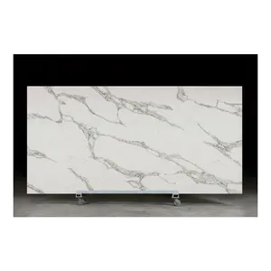 PXQZ240116-3 Quartz Kitchen Construction Stone Calacatta Quartz Paving Stone