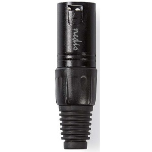 Connecteur XLR mâle 3 broches nickelé, câble noir 5 mm, entrée - Product Image 2