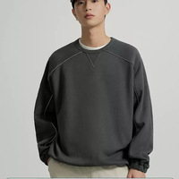 Sweat-shirt à col rond très populaire, poids lourd 400 GSM, impression réfléchissante personnalisée, sweat-shirt de sport