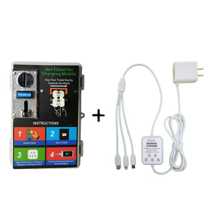 Nueva idea Autoservicio Teléfono móvil 3 en 1 Alquiler de cable de carga Compartir carga con máquina de código de boleto - Product Image 1