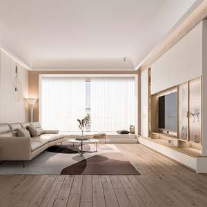 Meuble TV de salon moderne avec éclairage LED, unité murale de divertissement de luxe pour appartement et hôtel, en bois, 65 pouces et plus - Product Image 5