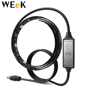 TV Tường Không Thấm Nước DC 5V 1M Đen PCB SMD5050 USB RGB LED Strip WL-USB3K-01 1M LED Strip + 3 Phím Điều Khiển + Cáp USB - Product Image 2