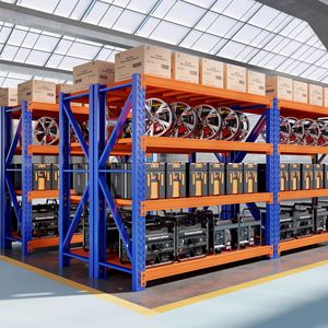 Estanterías Resistentes para Almacenes, Estante de Acero Perforado con Capacidad de Carga de 120 kg, Ensamblaje con Tornillos, Almacenamiento Vertical para Almacenes - Product Image 1