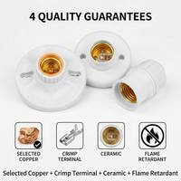 Douille E27 à visser pour ampoule, support de lampe décoratif blanc en laiton à fixation murale ou plafond
