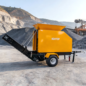 Concasseur de pierres mobile sur remorque HTJC135 avec convoyeur à roues, concasseurs de béton, concasseur à mâchoires mobile - Product Image 2