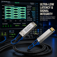 Kabel DAC QSFP28 ke QSFP28 100G Pasif, Rakitan Kabel Tembaga Kecepatan Tinggi untuk Server Switch Pusat Data