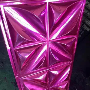 Metalen Gepolijst 3D Wandpaneel Shiny Luxe Roze