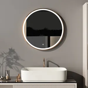 Espejo plateado para colgar en la pared, marco de aluminio para decoración del hogar, Hotel, baño, decorativo