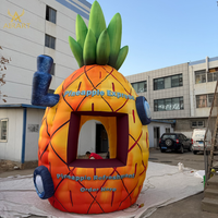 Kiosque à jus gonflable en forme d'ananas pour fête de plage estivale, imperméable, pour vente promotionnelle en extérieur