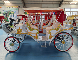 Calèche de mariage lumineuse style Cendrillon, calèche royale traditionnelle pour touristes, calèche à chevaux <span class=keywords><strong>d</strong></span>'extérieur - Product Image 6