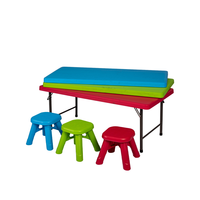Table et chaises pliantes en plastique pour enfants, jardin, camping, pique-nique