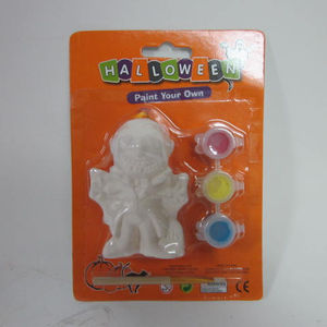 Halloween personnalisé bricolage jouets en céramique citrouille zombies sorcière peinture Kit Cartoon Arts pour 6 peinture couleur 1 pinceau ensemble artisanat fournitures - Product Image 3