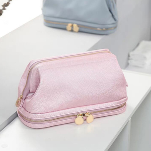 Sac <span class=keywords><strong>de</strong></span> voyage en PU pour <span class=keywords><strong>jeune</strong></span> femme, organisateur <span class=keywords><strong>de</strong></span> maquillage et <span class=keywords><strong>de</strong></span> produits <span class=keywords><strong>de</strong></span> soin personnel avec compartiment supérieur transparent en PVC, vente en gros - Product Image 3