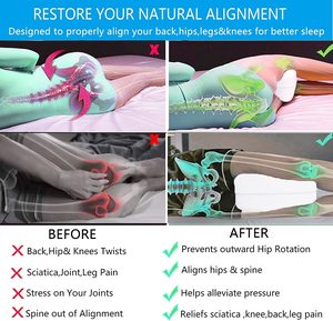 Cojín ortopédico para aliviar el dolor en forma de corazón, almohada de espuma viscoelástica para piernas, almohada de rodilla en forma de corazón para personas que duermen de lado - Product Image 6