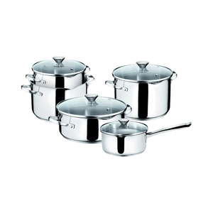 Juego de utensilios de Cocina de Inducción de acero inoxidable de 9 piezas de lujo moderno, <span class=keywords><strong>ollas</strong></span> de metal ecológicas, sartenes, utensilios de cocina en color alcaravea - Product Image 1