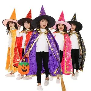 Stokta cadılar bayramı Cosplay pelerin özel çocuk Pentagram pelerinler cadılar bayramı sahne parti dekorasyon çocuk kostümleri cosplay