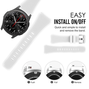 22mm spor dimi silikon saat kayışı Samsung Galaxy İzle 3 dişli S3 45mm 46mm için <span class=keywords><strong>HUAWE</strong></span> Garmin Xiaomi akıllı saat kayış - Product Image 3