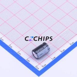 Condensador Electrolítico de Aluminio de Montaje Pasante RGA101M1JBKF0811, D8xL11.5mm, 100uF, 20%, 63V, 3.5mm - Product Image 2