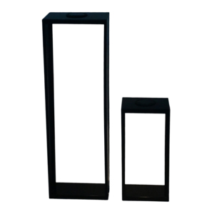 Set di Lanterne a Candela Solari in Metallo Nero, Decorazione per Interni ed Esterni, Centrotavola, Porta Luce Decorativo per Giardino e Casa - Product Image 3