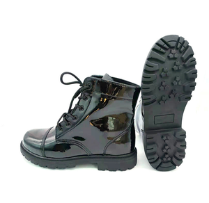 Bottes en cuir brillant pour hommes DF27, mode personnalisée, uniforme de cérémonie, bottes à lacets croisés, fabriquées en Chine/GUA 36-48 - Product Image 3