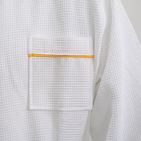 Peignoir Kimono unisexe brodé de gaufre d'hôtel blanc de luxe 100% coton Peignoir de bain super doux avec logo personnalisé